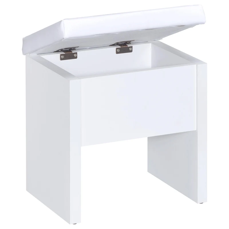 Coaster Furniture Harvey 300290 Vanity Set with Lift-Top Stool - White