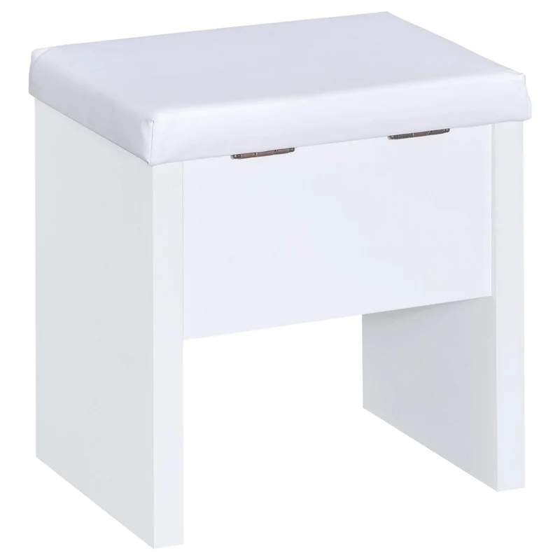 Coaster Furniture Harvey 300290 Vanity Set with Lift-Top Stool - White