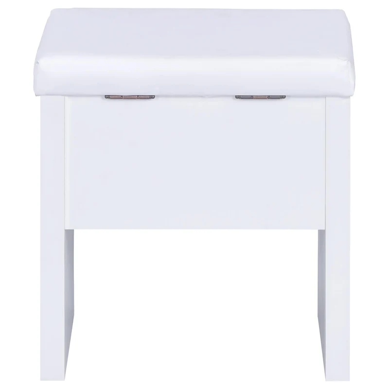 Coaster Furniture Harvey 300290 Vanity Set with Lift-Top Stool - White