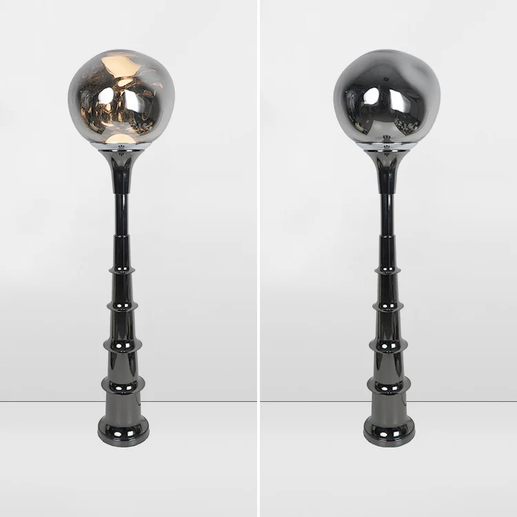 Contemporary Scandinavian Lava Orb PVC Acrylic LED Standing Floor Lamp For Living Room