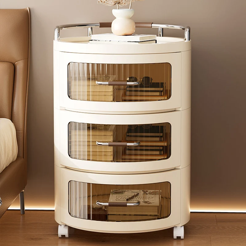 Contemporary Scandinavian Removable Round Cylinder PP ABS PET 1/2/3/4 Drawer For Living Room