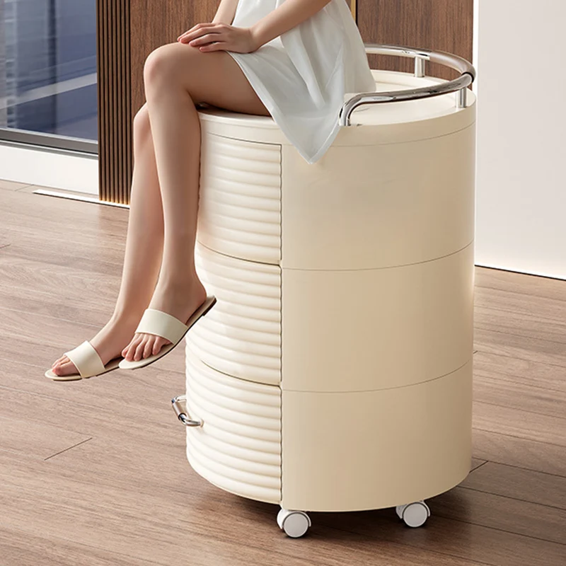 Contemporary Scandinavian Removable Round Cylinder PP ABS PET 1/2/3/4 Drawer For Living Room