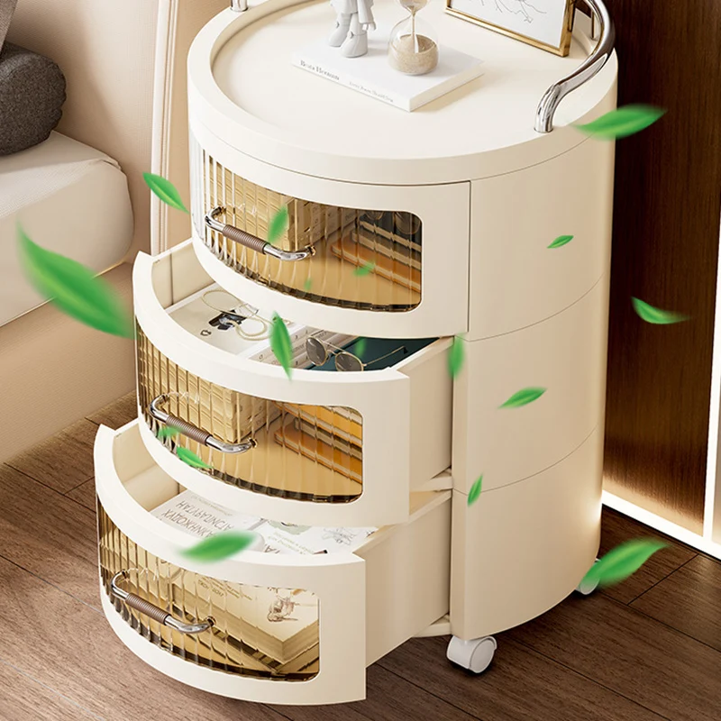 Contemporary Scandinavian Removable Round Cylinder PP ABS PET 1/2/3/4 Drawer For Living Room