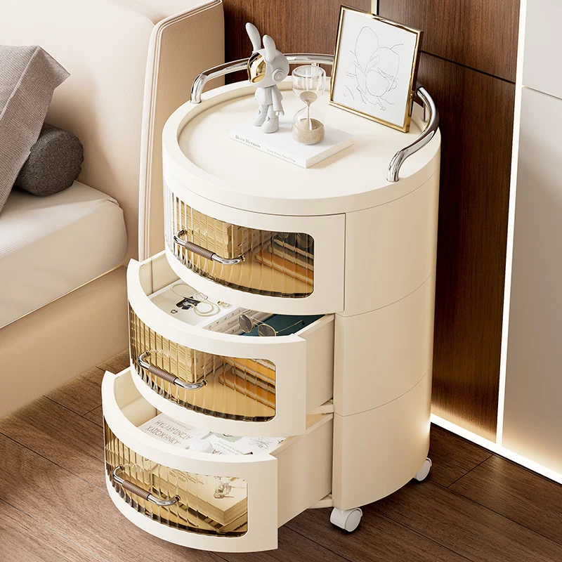 Contemporary Scandinavian Removable Round Cylinder PP ABS PET 1/2/3/4 Drawer For Living Room