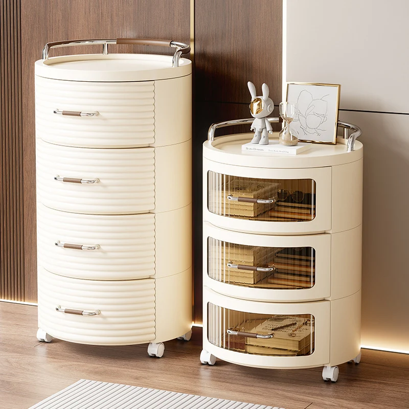 Contemporary Scandinavian Removable Round Cylinder PP ABS PET 1/2/3/4 Drawer For Living Room