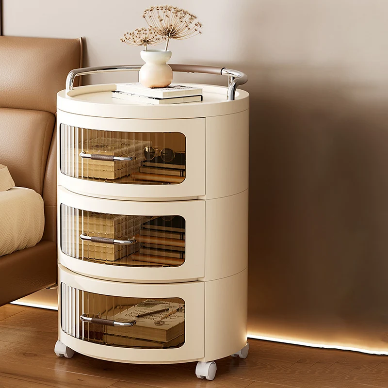 Contemporary Scandinavian Removable Round Cylinder PP ABS PET 1/2/3/4 Drawer For Living Room