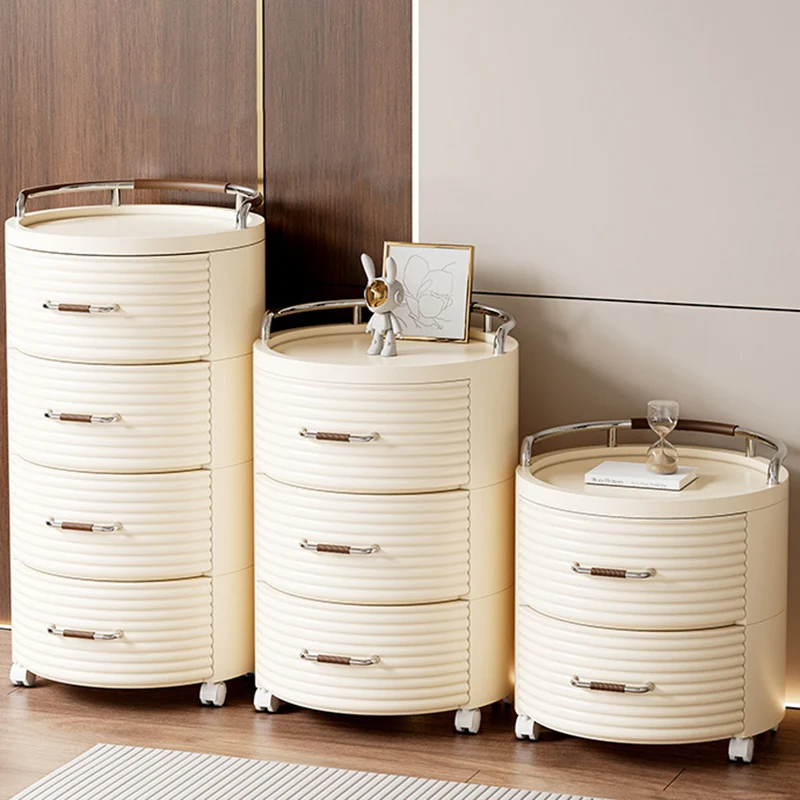 Contemporary Scandinavian Removable Round Cylinder PP ABS PET 1/2/3/4 Drawer For Living Room