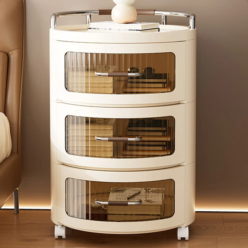 Contemporary Scandinavian Removable Round Cylinder PP ABS PET 1/2/3/4 Drawer For Living Room