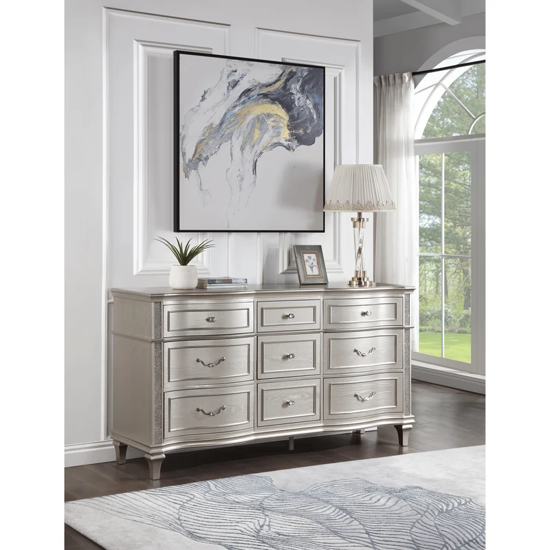Coaster Furniture Evangeline 223393 9-Drawer Dresser - Silver Oak
