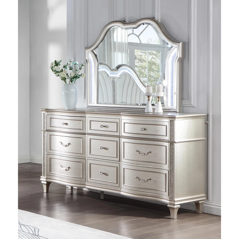 Coaster Furniture Evangeline 223393 9-Drawer Dresser - Silver Oak