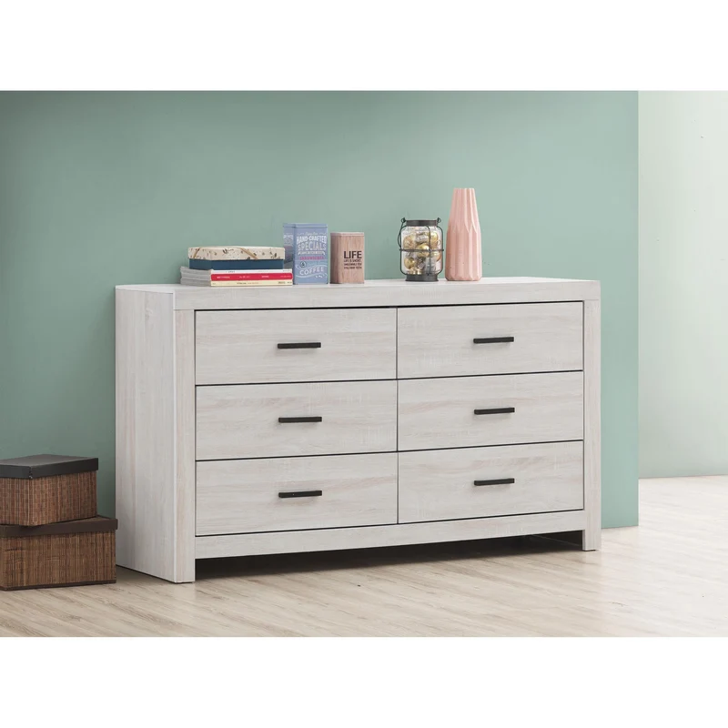 Coaster Furniture Brantford 207053 6-Drawer Dresser - Coastal White