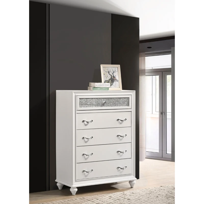Coaster Furniture Barzini 205895 5-Drawer Bedroom Chest - White