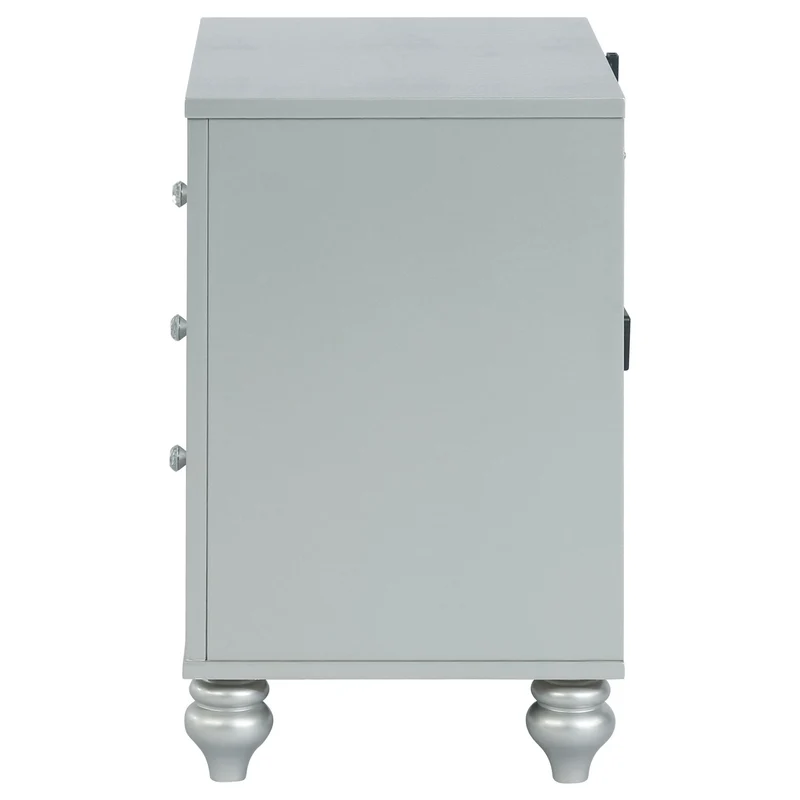 Coaster Furniture Gunnison 223212 2-Drawer Nightstand - Silver Metallic