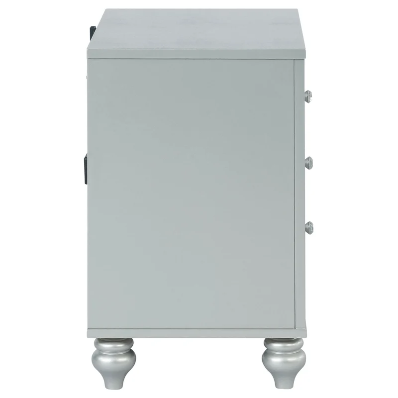 Coaster Furniture Gunnison 223212 2-Drawer Nightstand - Silver Metallic