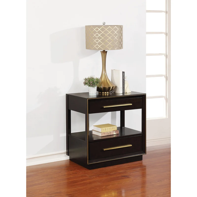 Coaster Furniture Durango 223262 2-Drawer Nightstand - Smoked Peppercorn