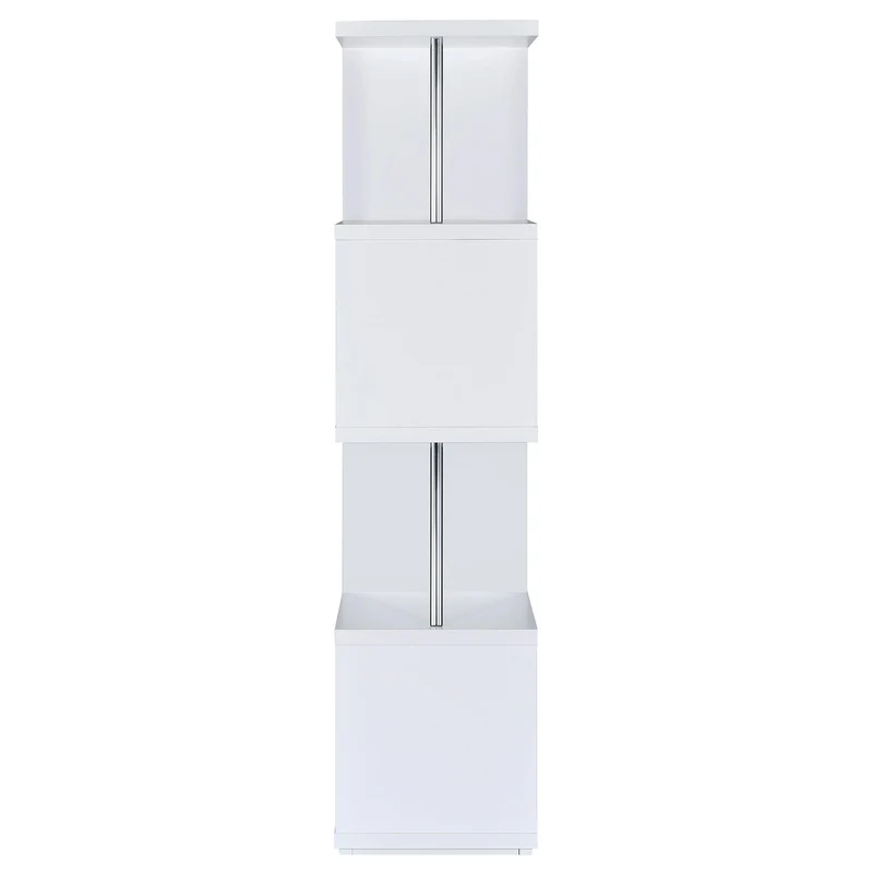Coaster Furniture Baxter 801418 67-inch 4-shelf Bookshelf - White and Chrome