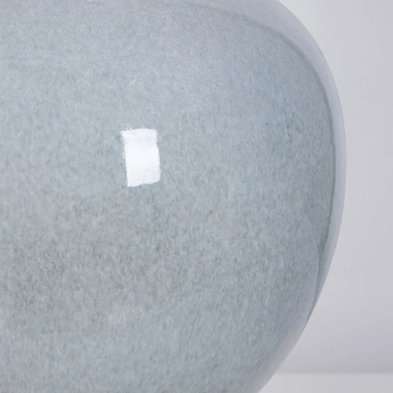 Traditional Chinese Ceramic & Crystal Gourd Base Round Fabric Shade 1-Light Table Lamp For Bedroom & Living Room