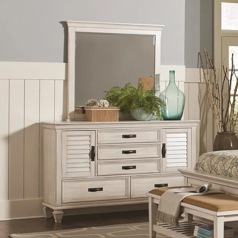 Coaster Furniture Franco 205333 5-Drawer Dresser - Distressed White