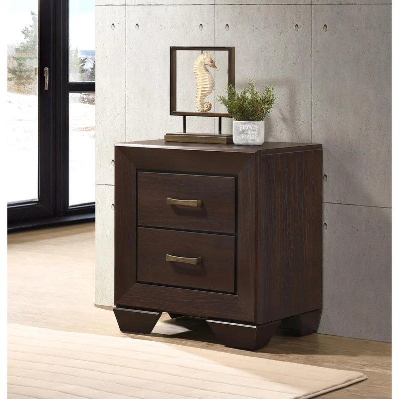 Coaster Furniture Kauffman 204392 2-Drawer Nightstand - Dark Cocoa