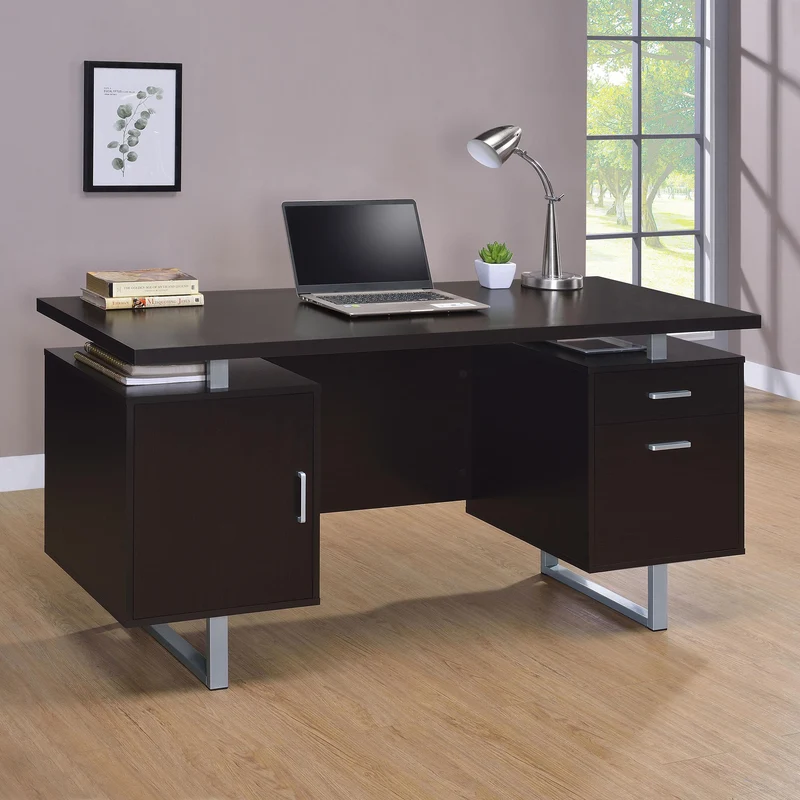 Coaster Furniture Lawtey 801521 60-inch 2-Drawer Office Computer Desk - Cappuccino