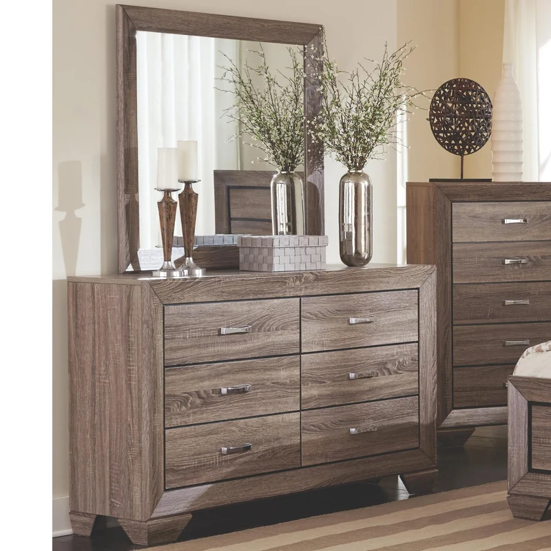 Coaster Furniture Kauffman 204194 Dresser Mirror - Washed Taupe