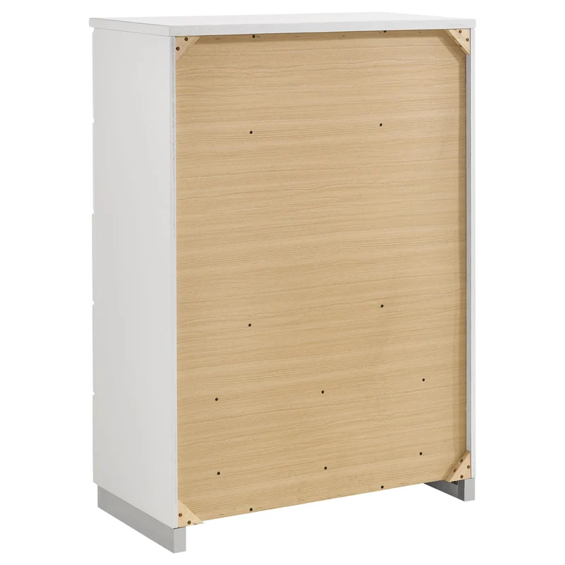 Coaster Furniture Felicity 203505 5-Drawer Bedroom Chest - White High Gloss