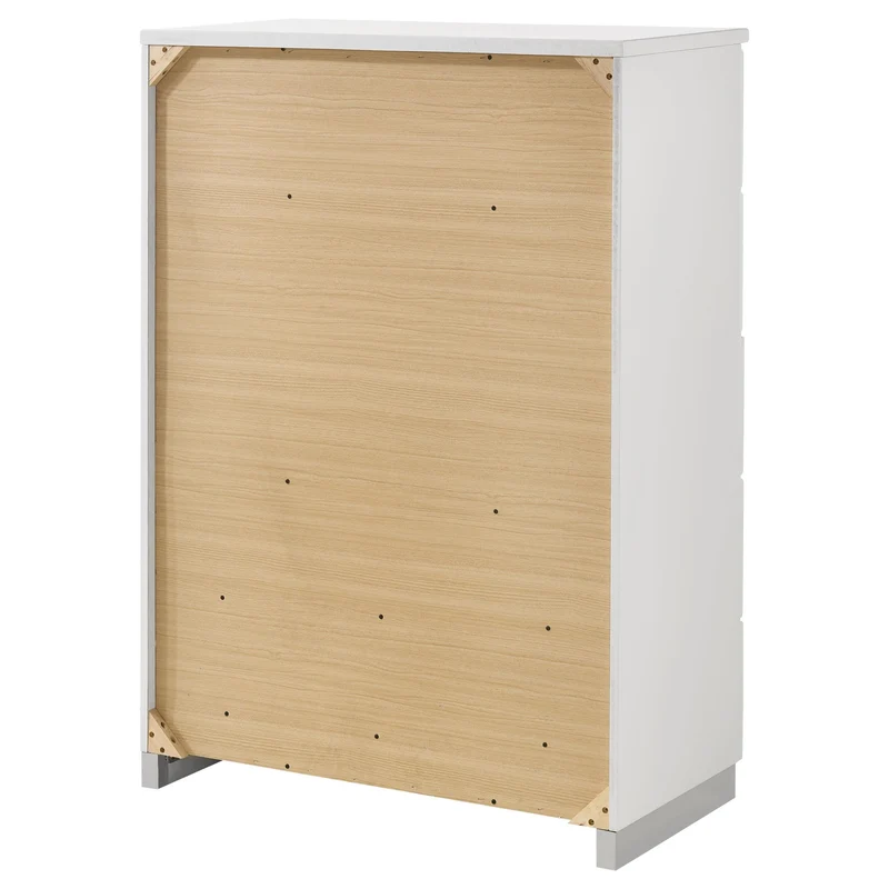 Coaster Furniture Felicity 203505 5-Drawer Bedroom Chest - White High Gloss