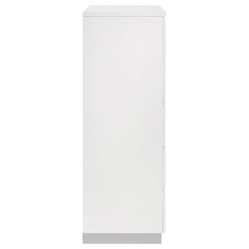 Coaster Furniture Felicity 203505 5-Drawer Bedroom Chest - White High Gloss