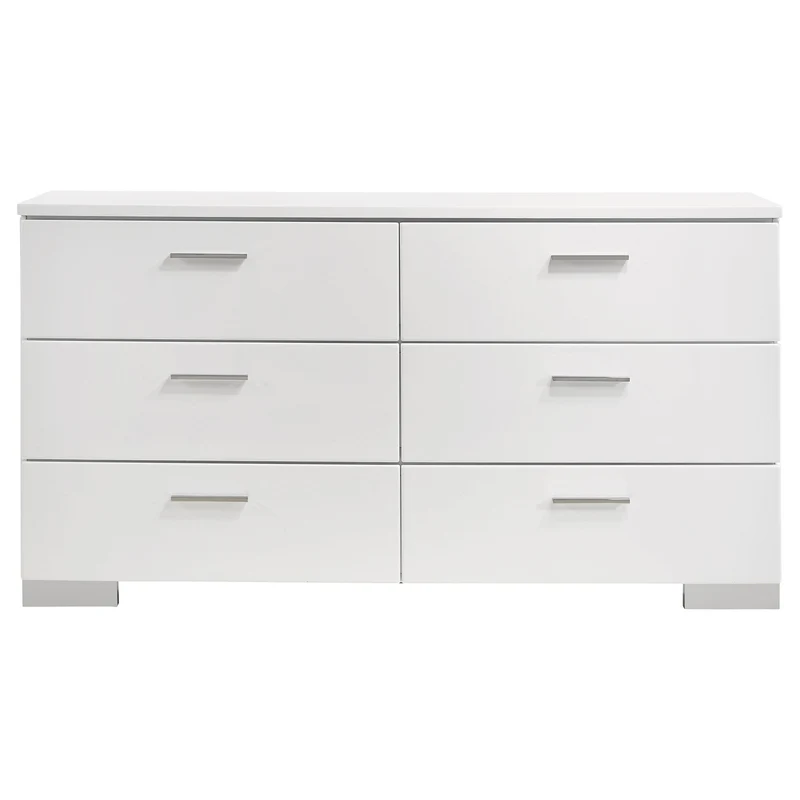 Coaster Furniture Felicity 203503 6-Drawer Dresser - White High Gloss