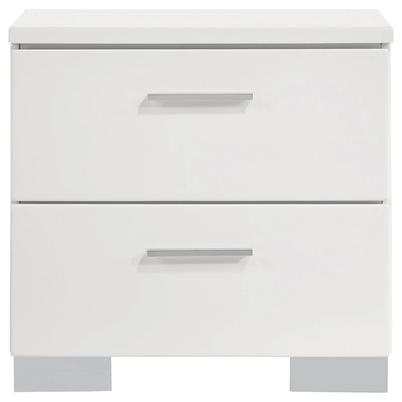 Coaster Furniture Felicity 203502 2-Drawer Nightstand - White High Gloss