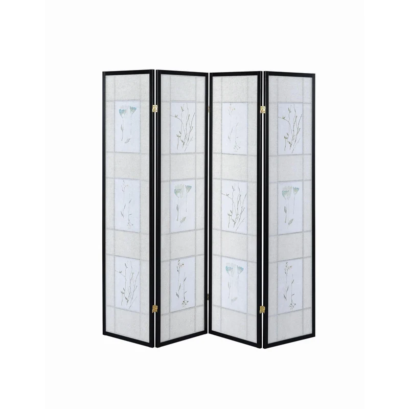Coaster Furniture Catabella 4407 4-Panel Room Divider Folding Shoji Screen - Floral