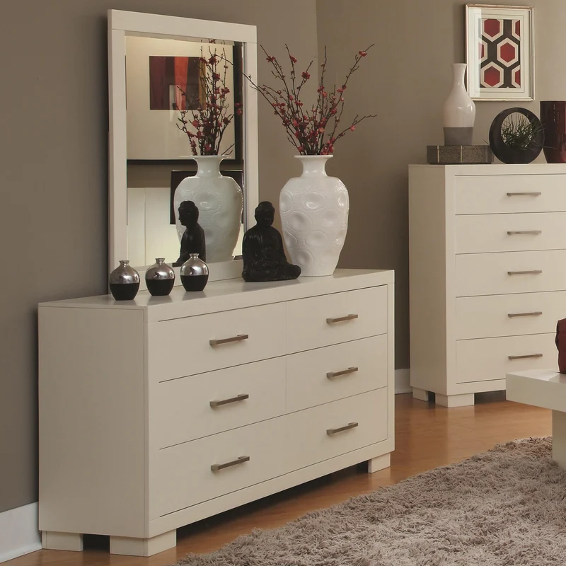 Coaster Furniture Jessica 202994 Dresser Mirror - Snow White