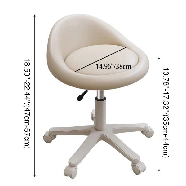 Modern Minimalist Round Upholstered Microfiber Leather Metal Plywood Hardware Vanity Stool Movable Liftable For Bedroom