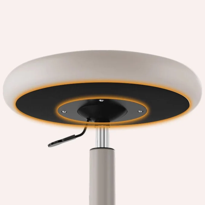 Modern Minimalist Round Upholstered Microfiber Leather Metal Plywood Hardware Vanity Stool Movable Liftable For Bedroom