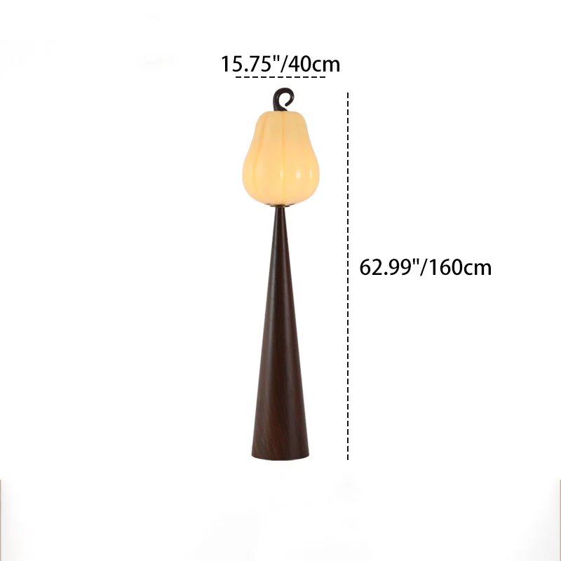 Contemporary Creative Fruit Apple Pear Glass Shade Metal Resin 1-Light Standing Floor Lamp For Living Room
