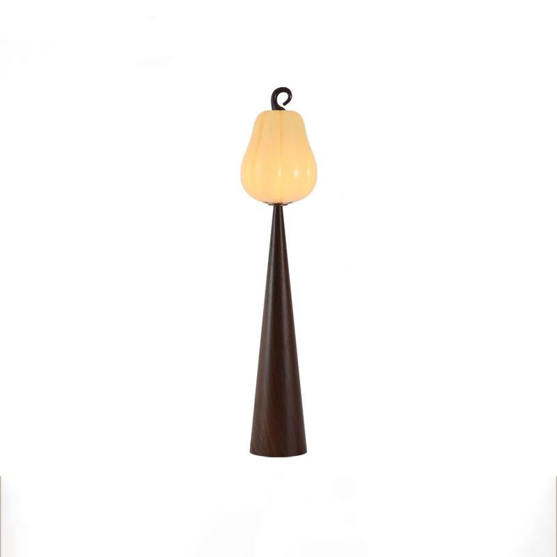Contemporary Creative Fruit Apple Pear Glass Shade Metal Resin 1-Light Standing Floor Lamp For Living Room