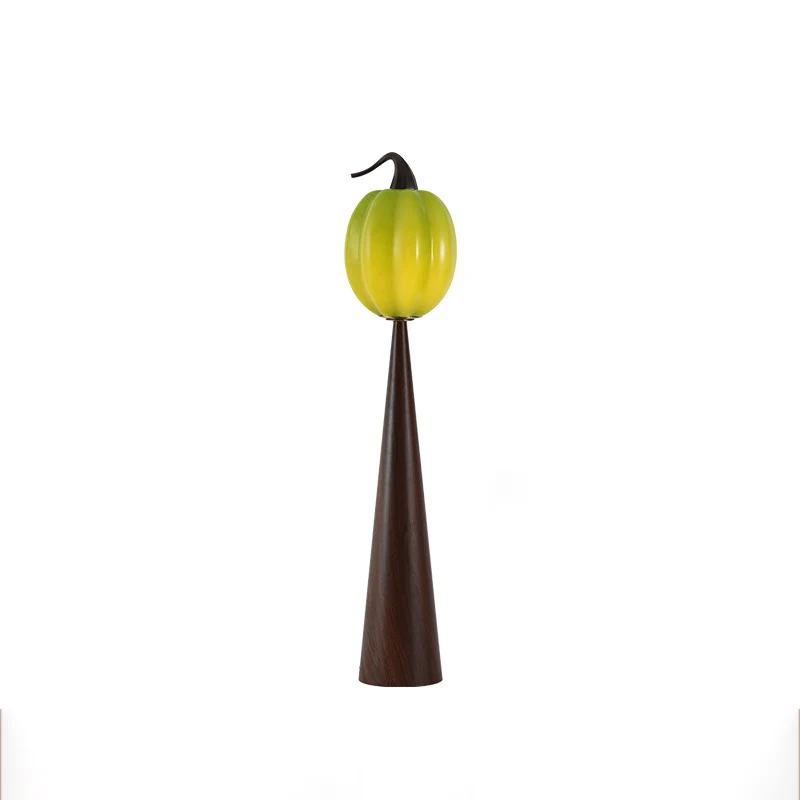 Contemporary Creative Fruit Apple Pear Glass Shade Metal Resin 1-Light Standing Floor Lamp For Living Room