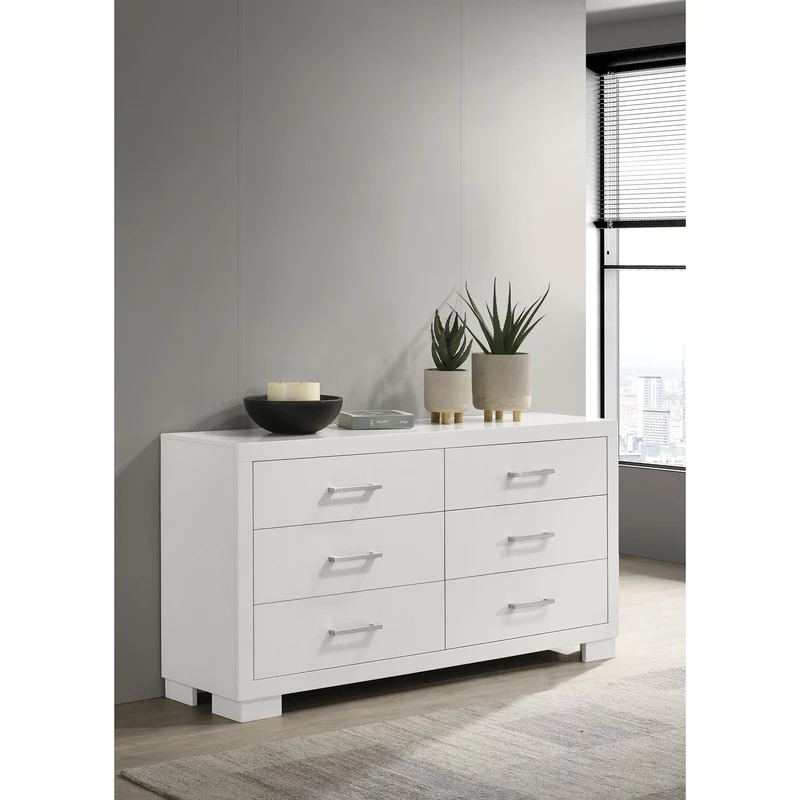 Coaster Furniture Jessica 202993 6-Drawer Dresser - Snow White