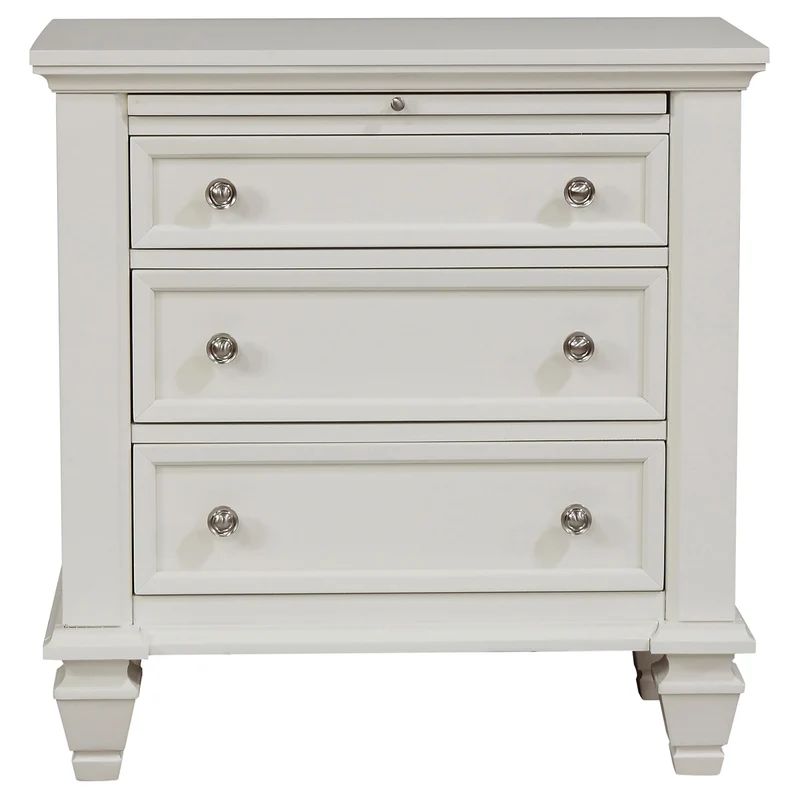 Coaster Furniture Sandy Beach 201302 3-Drawer Nightstand - Cream White