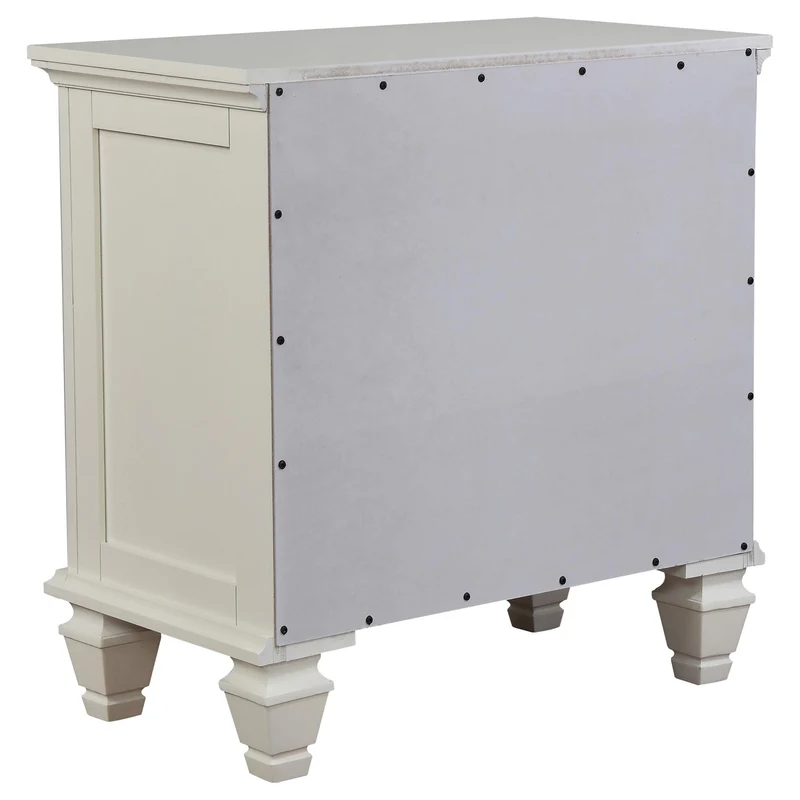 Coaster Furniture Sandy Beach 201302 3-Drawer Nightstand - Cream White