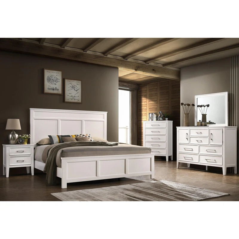 New Classic Furniture Andover B677W 8 pc Twin Panel Bedroom Set