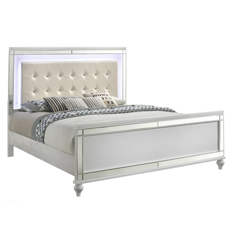 New Classic Furniture Valentino BA9698W 6 pc Queen Upholstered Bedroom Set