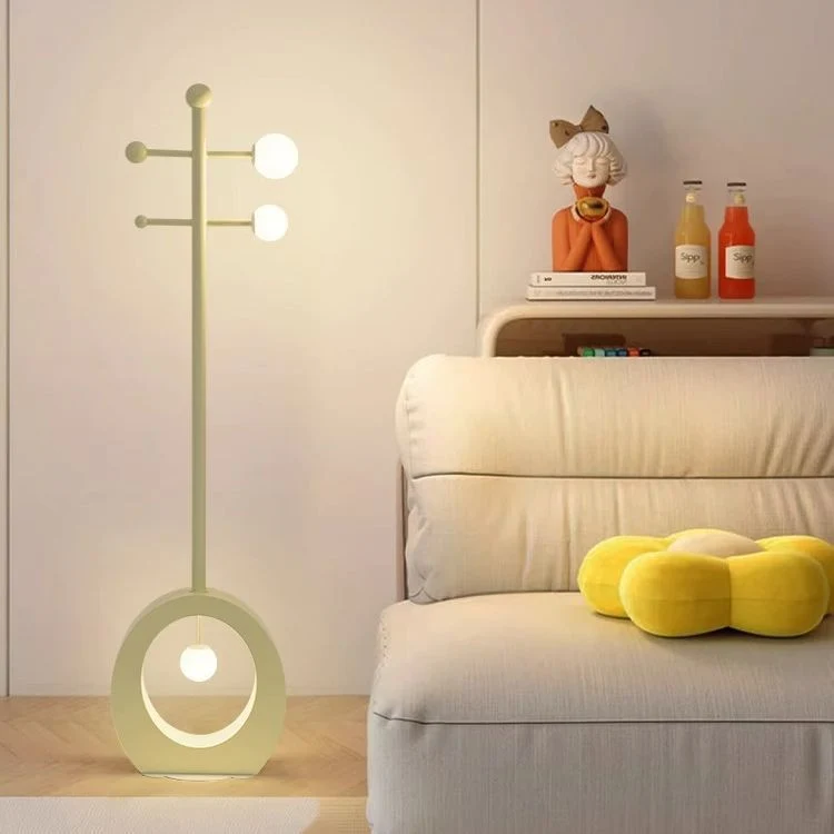 Contemporary Creative Cartoon Violin Iron Glass 3-Light Standing Floor Lamp For Living Room