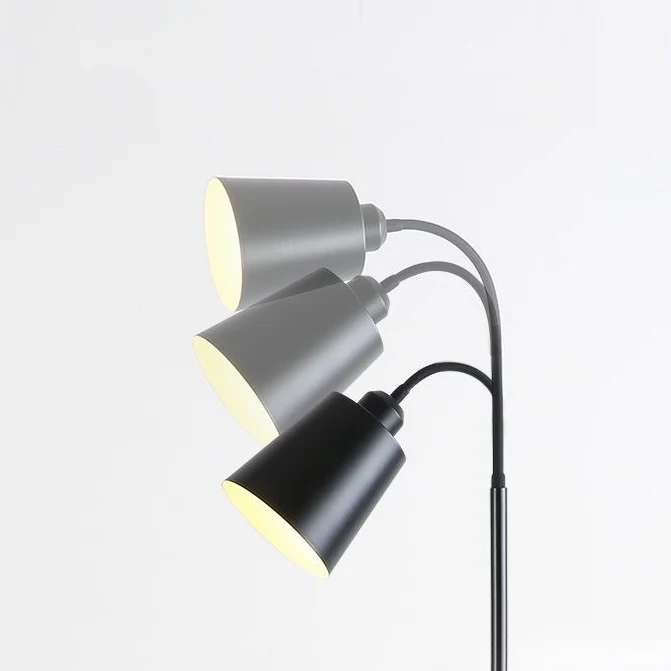 Contemporary Nordic Cylinder Iron Shade Arc Rod 1-Light Standing Floor Lamp For Living Room