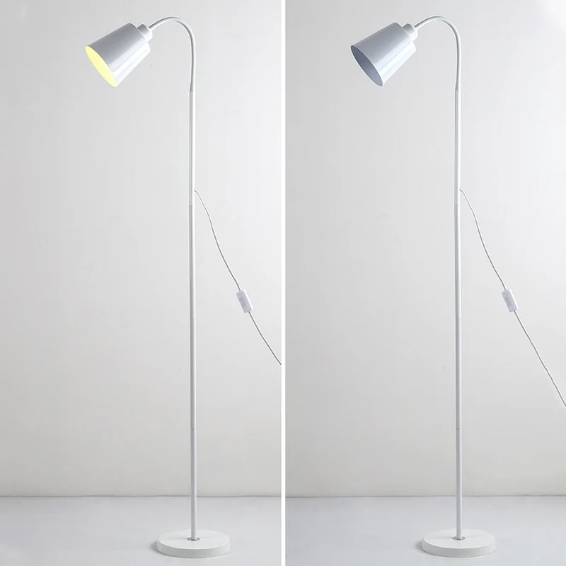 Contemporary Nordic Cylinder Iron Shade Arc Rod 1-Light Standing Floor Lamp For Living Room