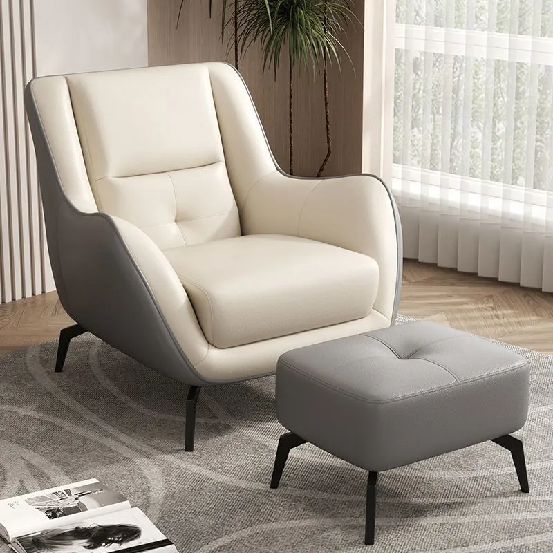 Contemporary Scandinavian Square Synthetic Fabric Upholstered Accent Chair Backrest Armrest For Living Room