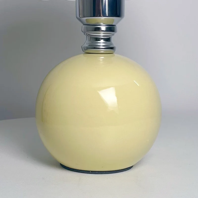 Modern Art Deco Ceramic & Frosted Glass Petal Shade 1-Light Table Lamp For Bedroom & Living Room