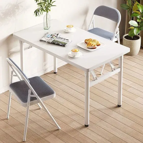 Modern Minimalist Foldable Rectangular Plank Steel Desk For Home Office