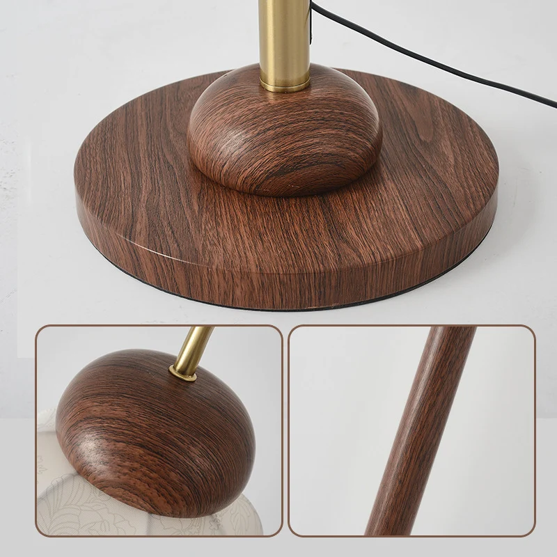 Contemporary Retro Curve Metal Fabric Lampshade Hardware 1 - Light Standing Floor Lamp For Living Room