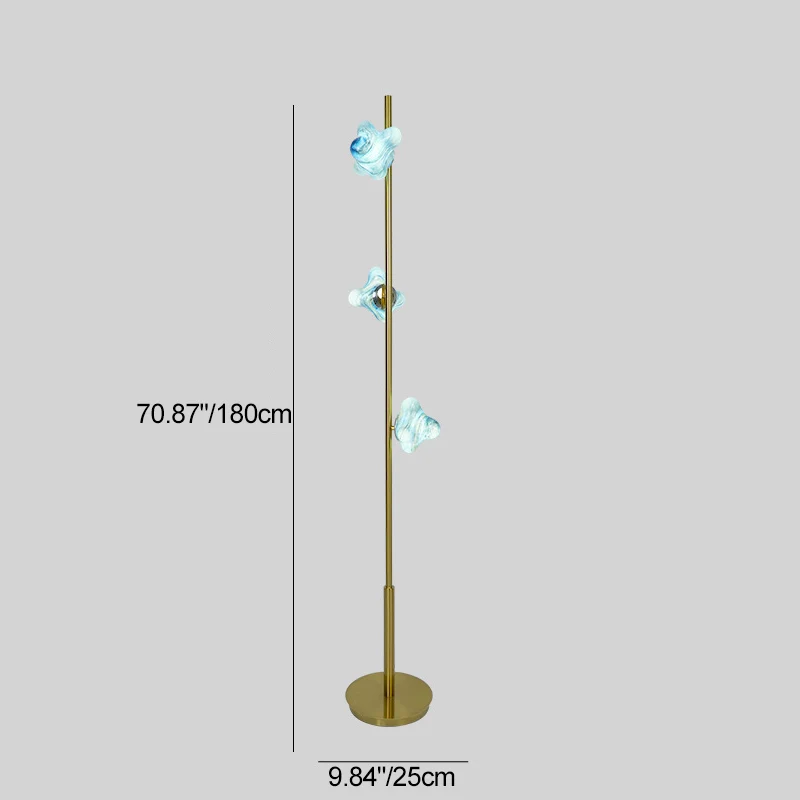 Contemporary Creative Starfish Glass Lampshade Iron Base 3/6 - Light Standing Floor Lamp For Living Room